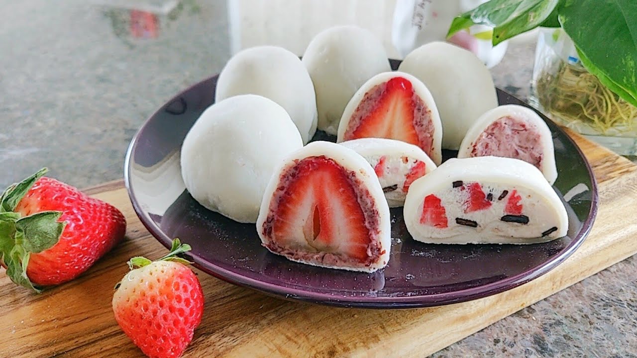 日式麻糬|草莓大福|麻糬冰淇淋|红豆麻糬|Homemade Japanese Mochi | Daifuku