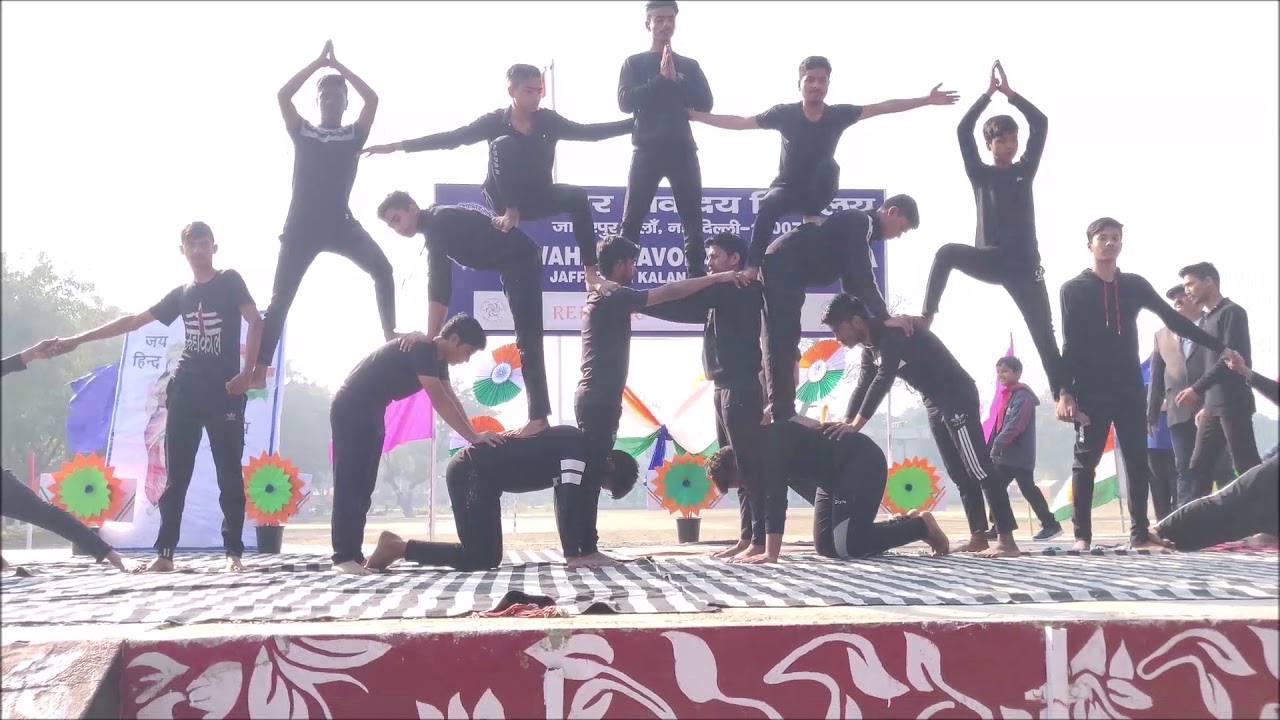 HUMAN PYRAMID JNV JAFFARPUR KALAN NEW DELHI
