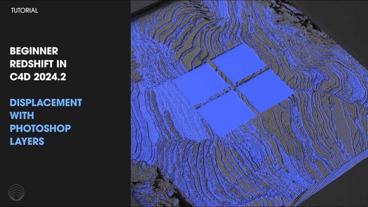 C4D 2024 Redshift Beginner Tutorial: Displacement maps with live photoshop layers