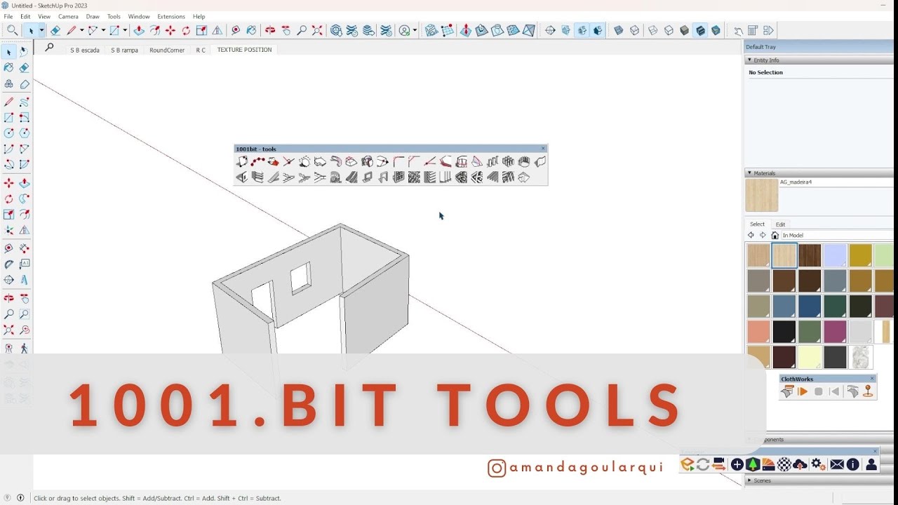 O mais usados do plugin 1001 bit tools no sketchup 2023