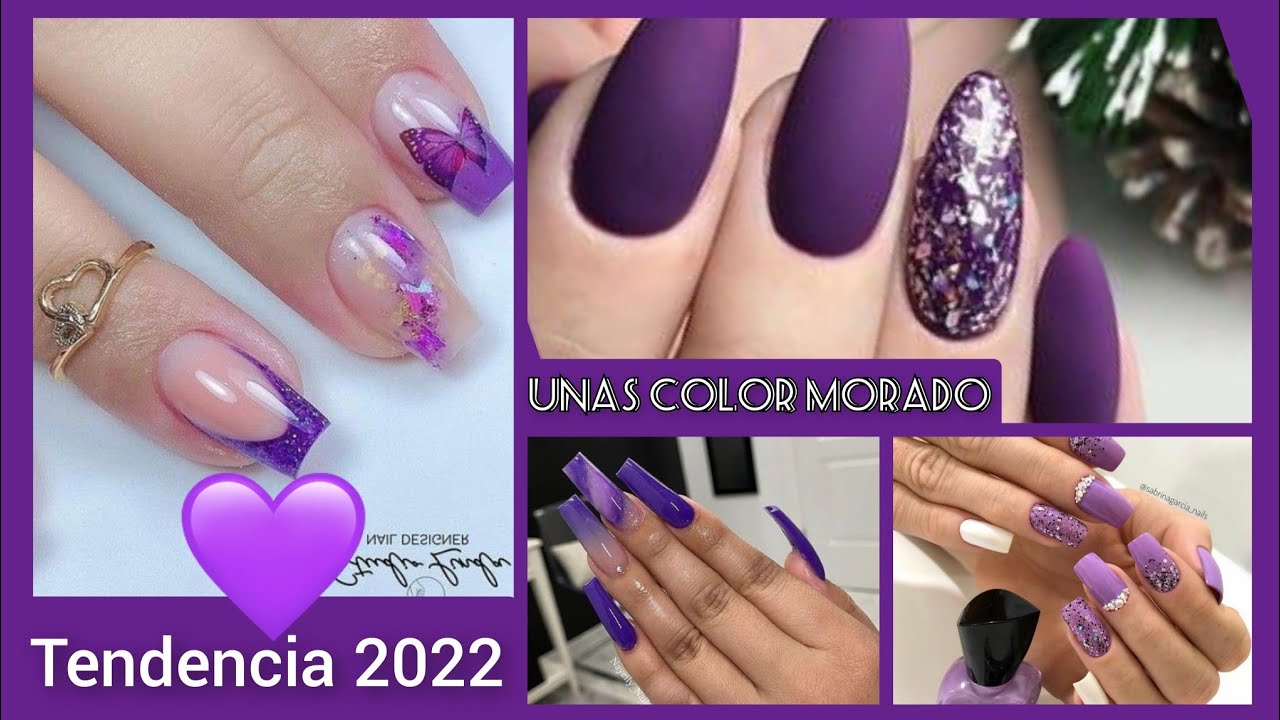 DISEÑOS DE UÑAS MORADAS 2022 TENDENCIAS #uñasdecoradas #diseñosdeuñas #uñas2022 #tendenciaenuñas