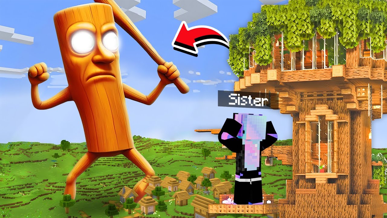 I Troll My sister Using TUNG TUNG SAHUR in Minecraft