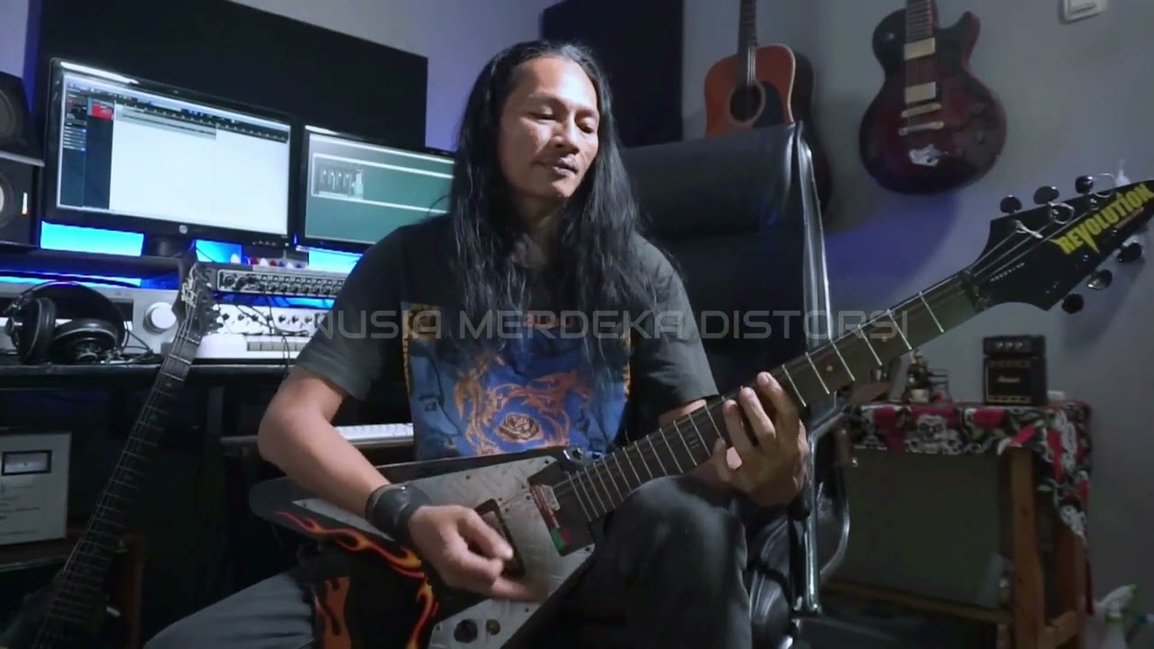 NDARU THRASHLINE - KAMBING HITAM , guitar playthrough with lyric