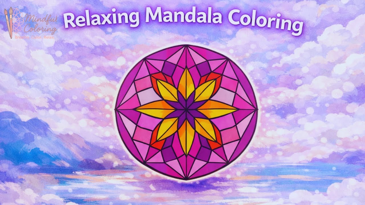 Pink, Yellow & Orange Mandala Coloring🌸✨ | Relaxing Geometric Mandala 