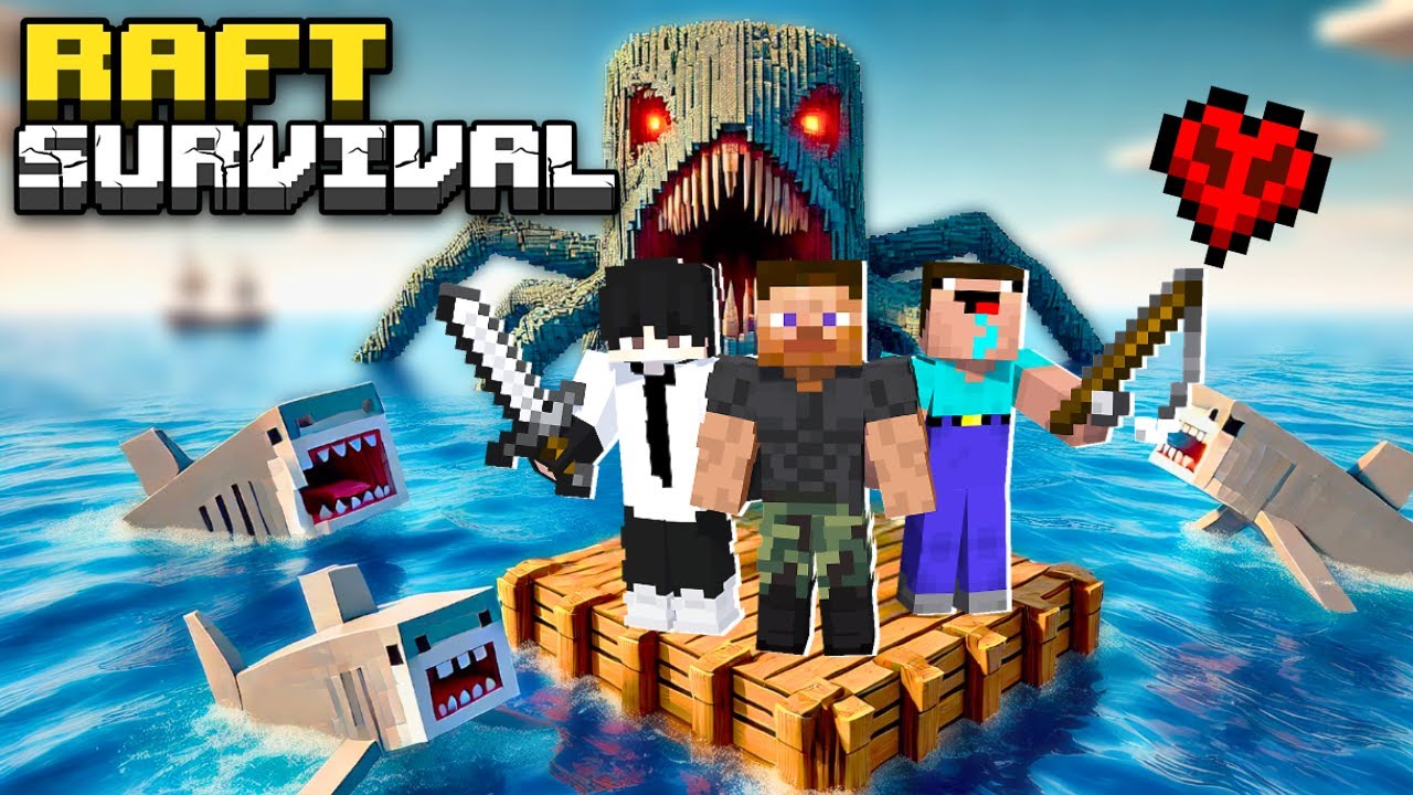 WE WERE NOT ALONE… 😨 | Minecraft Raft Survival (Part-1)