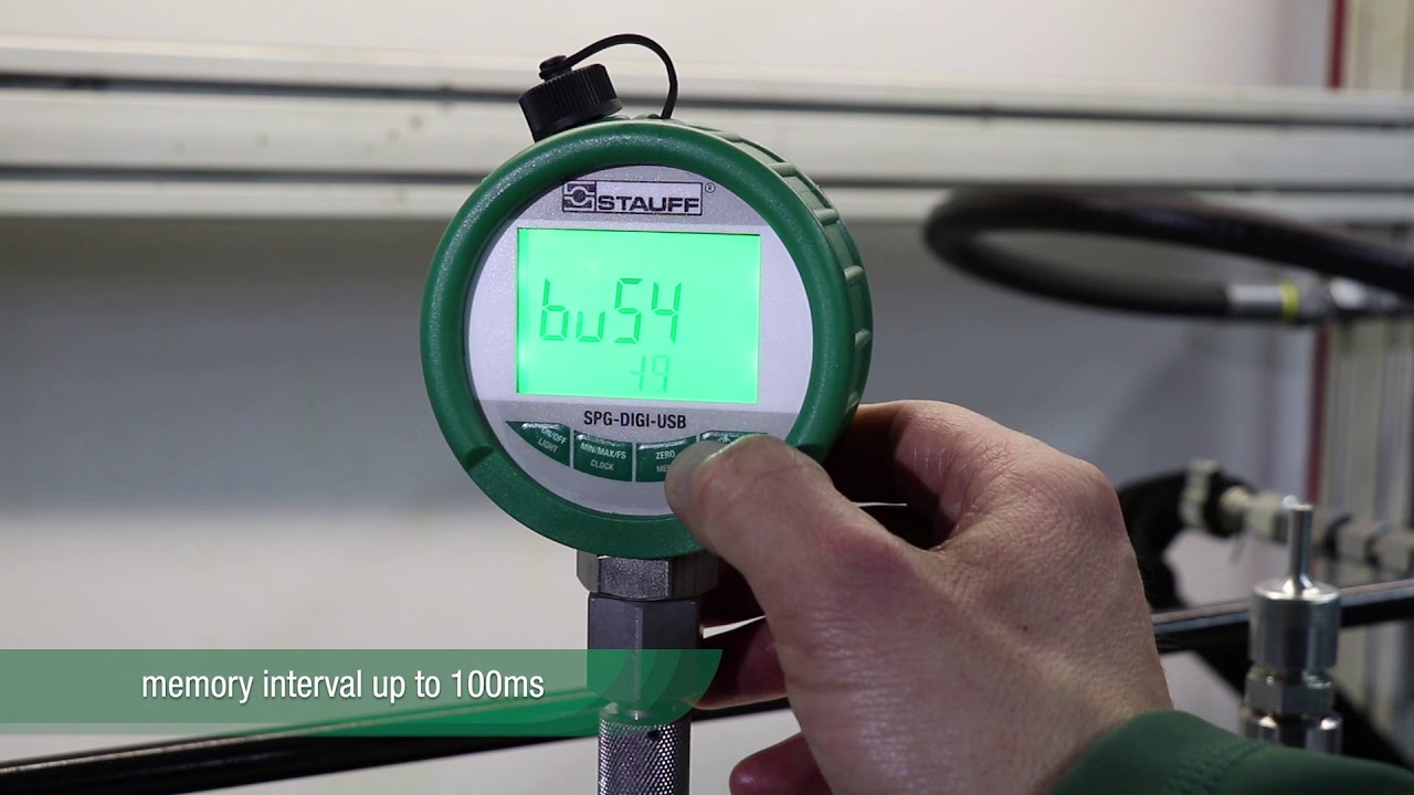 Digital pressure gauge with data logger and USB interface