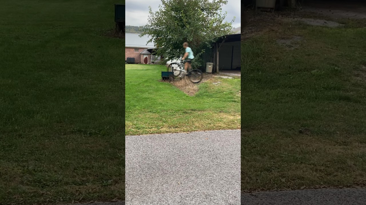 SEND OFF OF HILL!!! #bike #ramp #bikeramp #foryou #jumpramp #bikestunt #downhill #rampdefi #funny