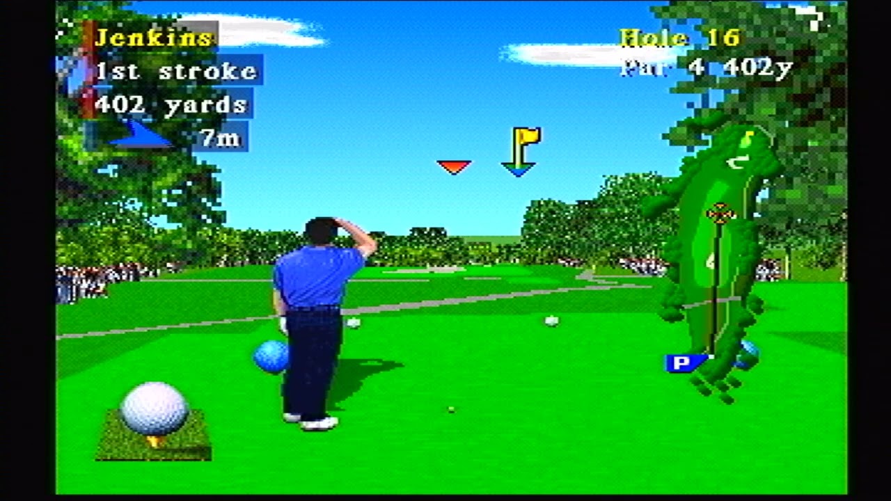 ペブルビーチの波濤プラス（プレイステーション版）　トーナメントモード　ホール15からホール16まで