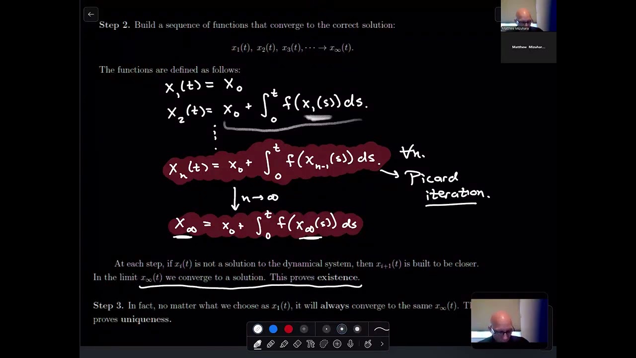 Existence/Uniqueness Theorem for 1D continuous dynamical systems