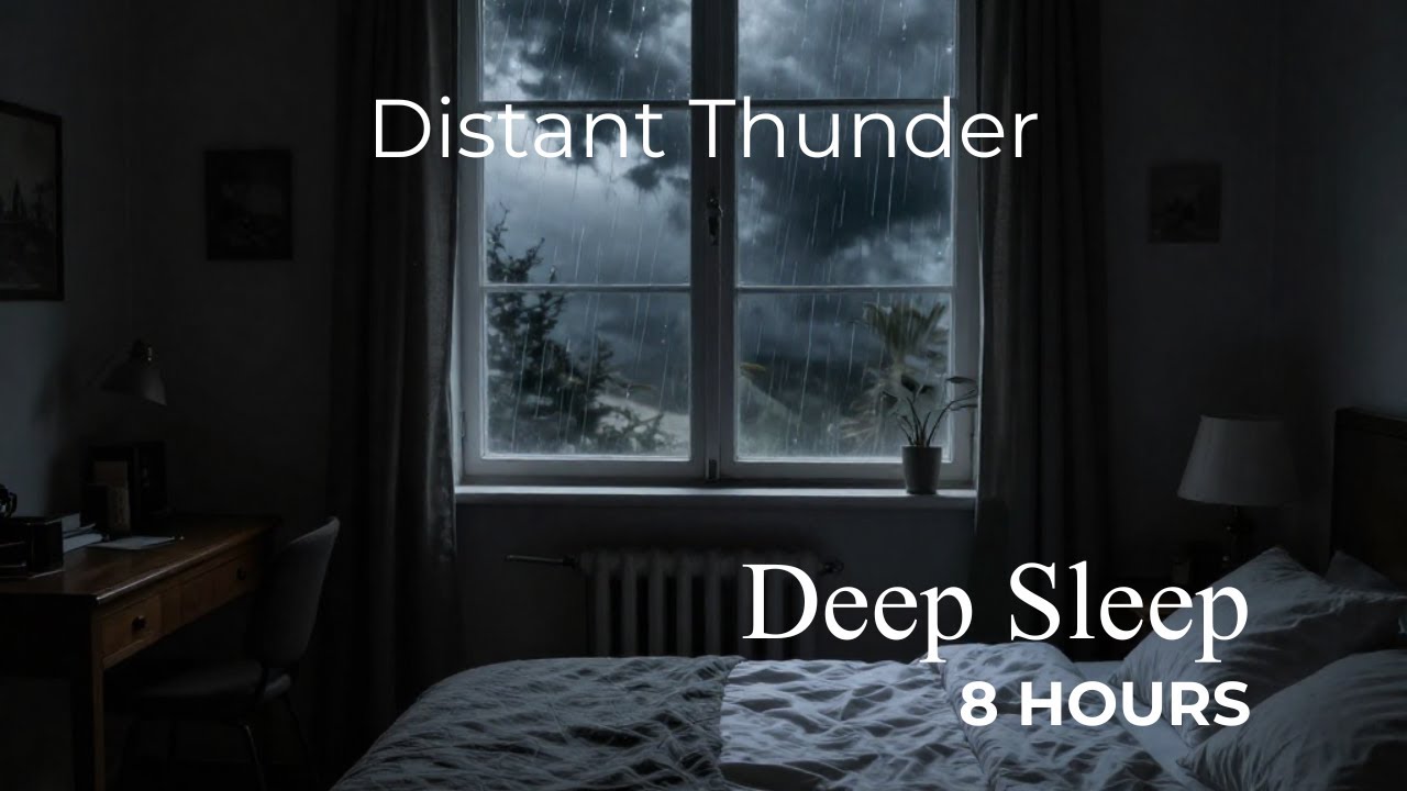 Distant Thunder Sounds for Deep Sleep | 8 Hours