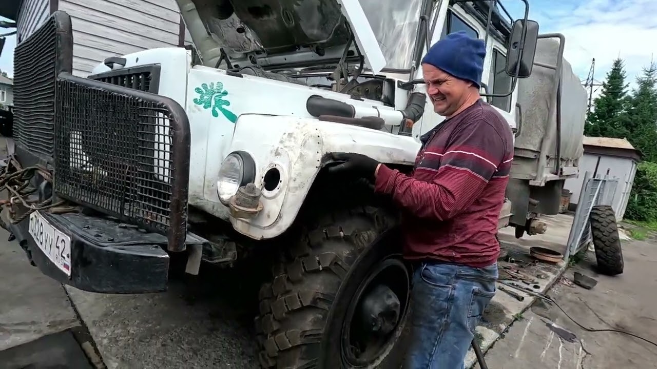 Газ 3308 ремонт #59 заклинил тормозной цилиндр
