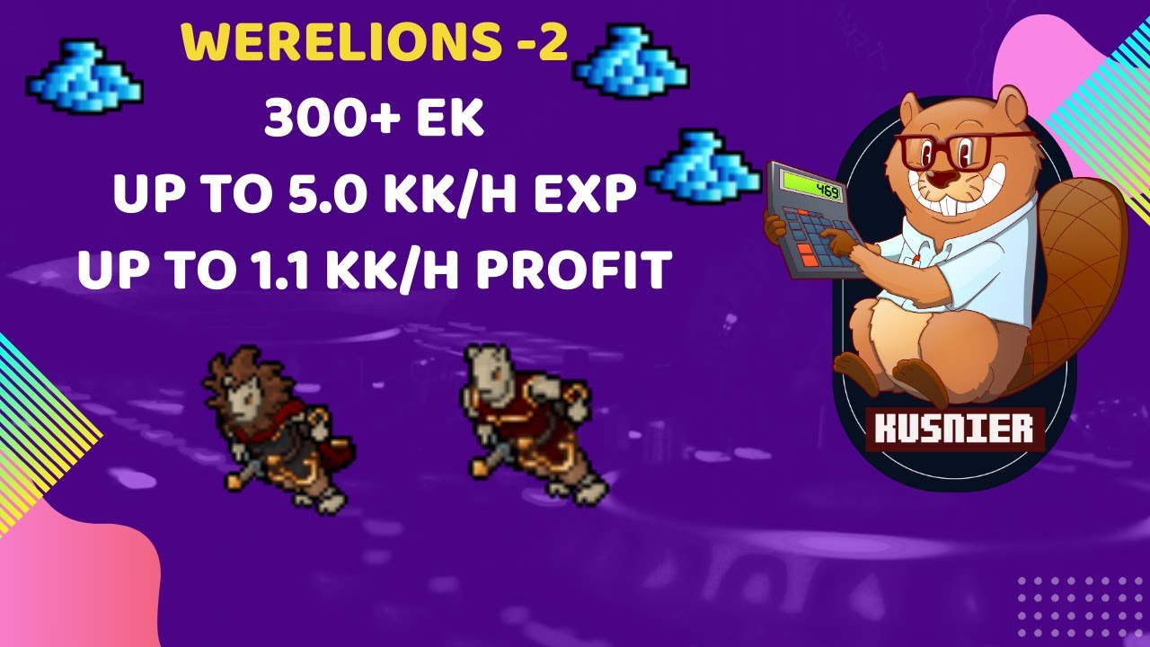 Werelions -2 | 3.7 kk/h raw (PRE-NERF) | 1.1 kk/h profit | 300+ Knight | Tibia Hunting Guide