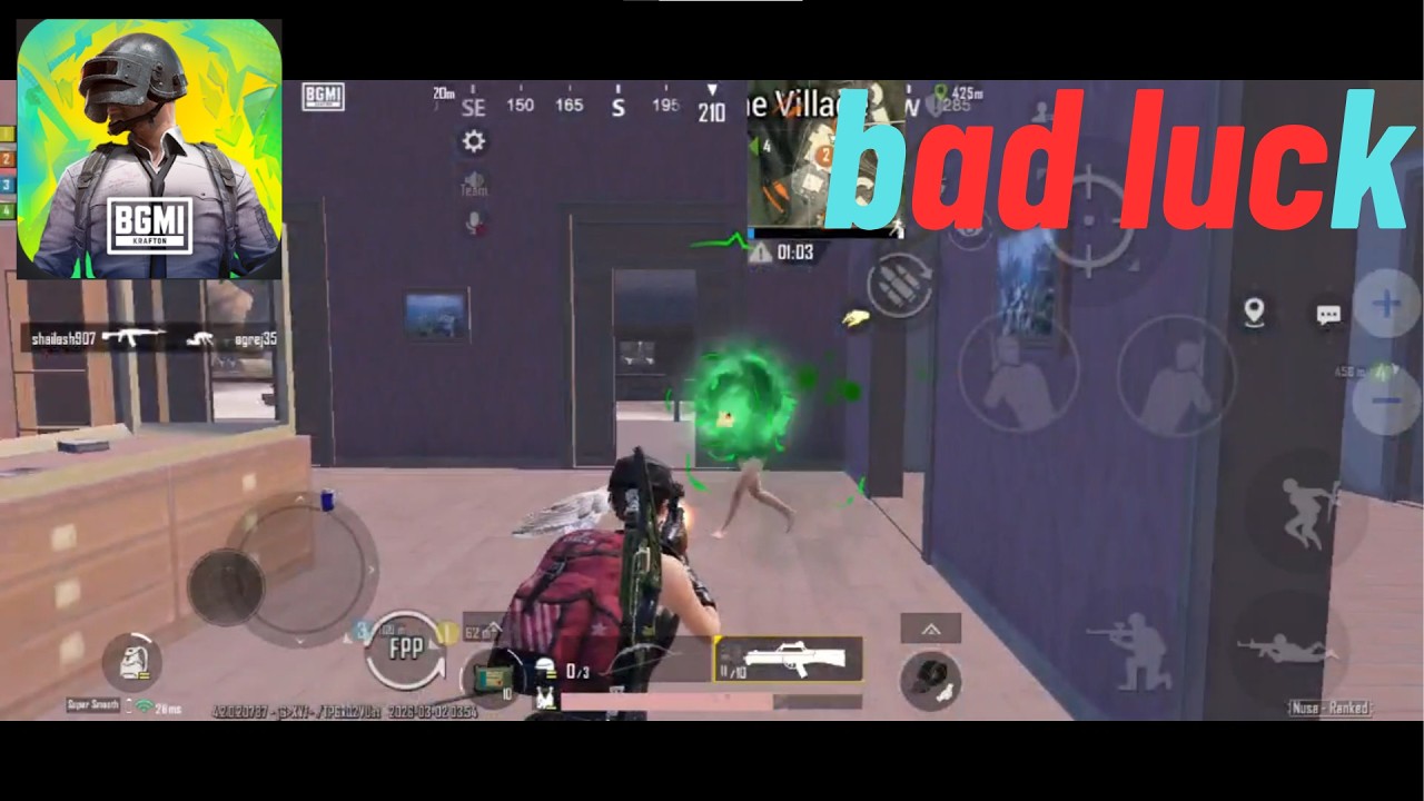 the bad luck bgmi [ grenade throw on me ] [Vortexstrome bgmi fail].