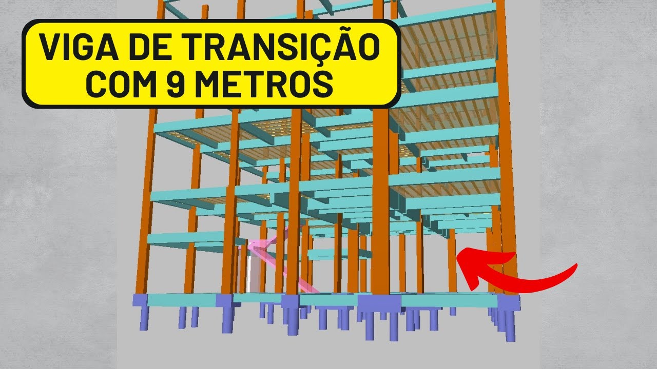 FERRAGEM para viga de TRANSIÇÃO - Pilar nascendo na viga (Detalhamento)