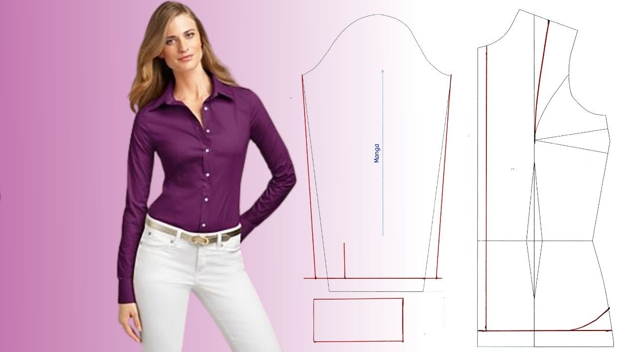 Como fazer camisa feminina básica passo a passo - Aula 1 (Interpretação de Modelo e Molde)