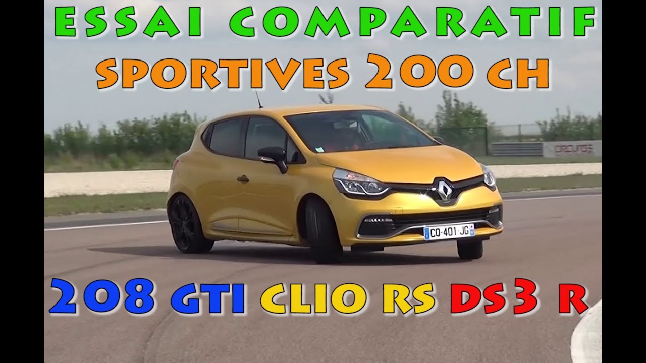 Essai comparatif circuit 208 GTi VS Clio IV RS VS DS3 R - Match de GTI à la Française !