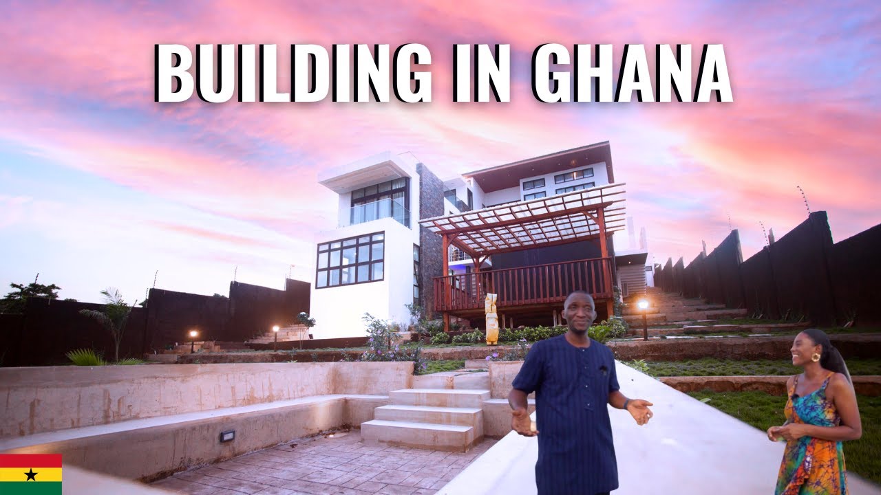 He built a 7 bedroom vacation home with an amazing mountain view | Building a house in Ghana