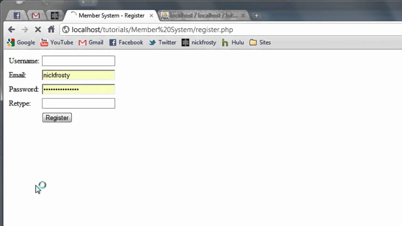 PHP Tutorial: Create a Member System in PHP | Create a User Registration page (3/3)