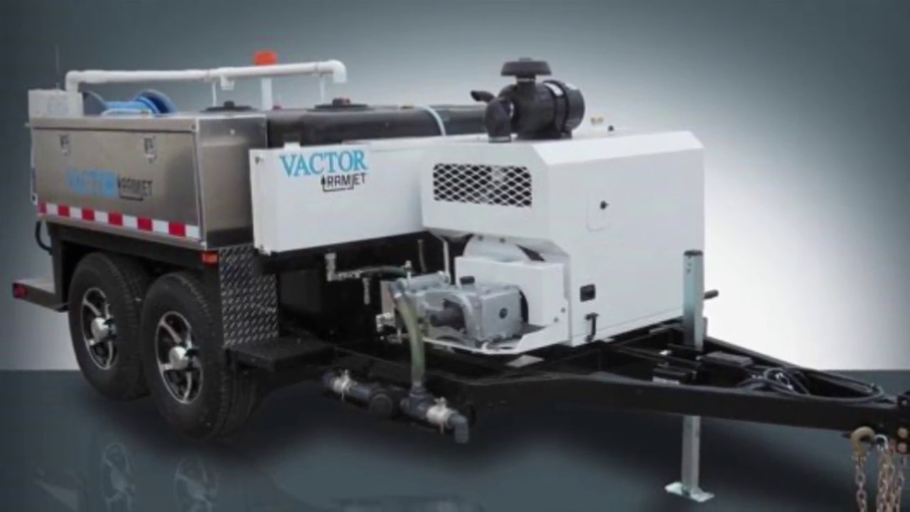 How To Clean Small Sewer Lines With the Trailer Jetter Vactor Ramjet by Haaker Equipment