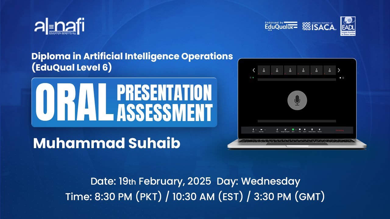 🔴LIVE - Al Nafi EduQual Diploma Oral Presentation Assessment | Muhammad Suhaib