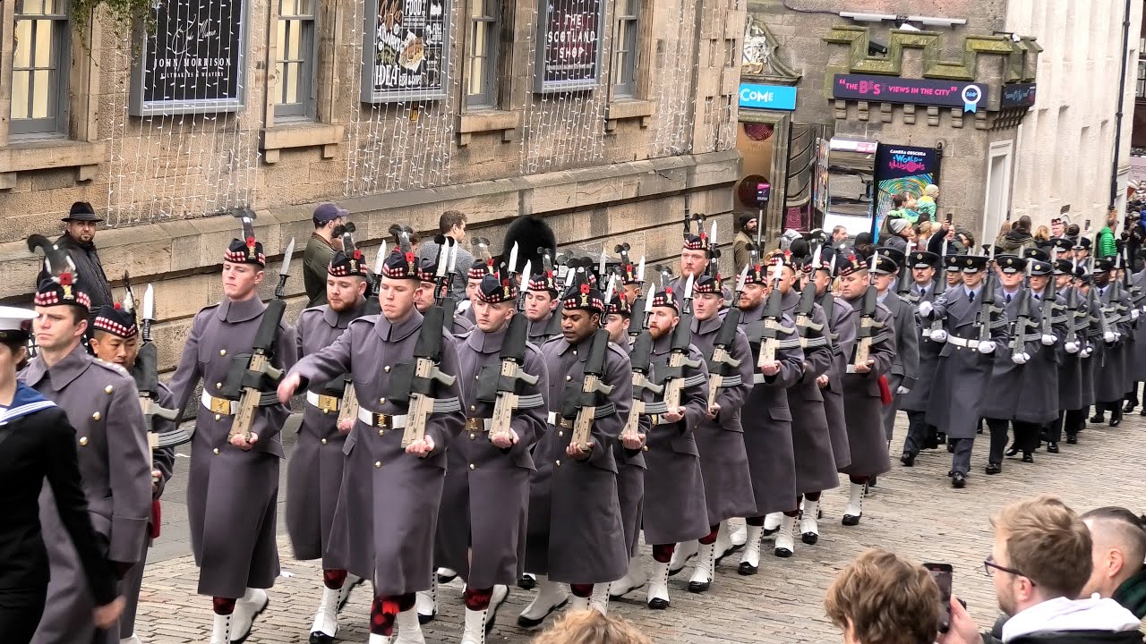 Scotland the Brave played when the troops marching back to Edinburgh Castle after Ceremony, Scotland