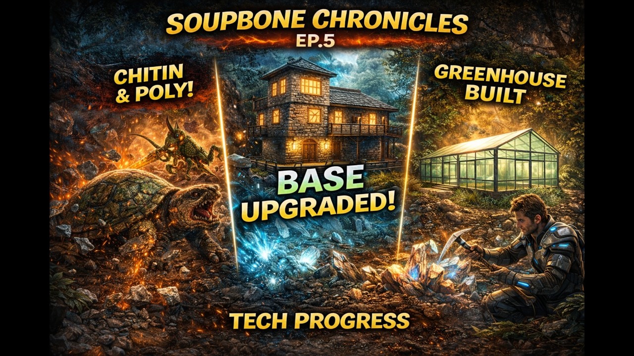 Soupbone Chronicles  ARK Primal Fear Ep.5 – Stone Base Upgrade & Greenhouse Build