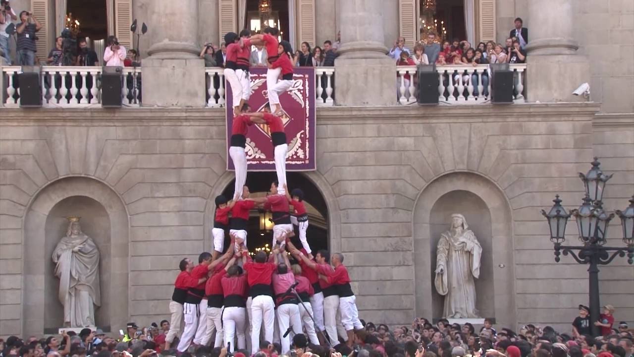 Catalan Castell Human Towers in Barcelona, Catalonia, Spain