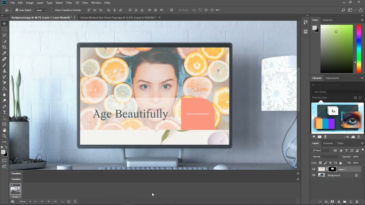 How To Create a Scrolling Website Animation in Photoshop | UI Design