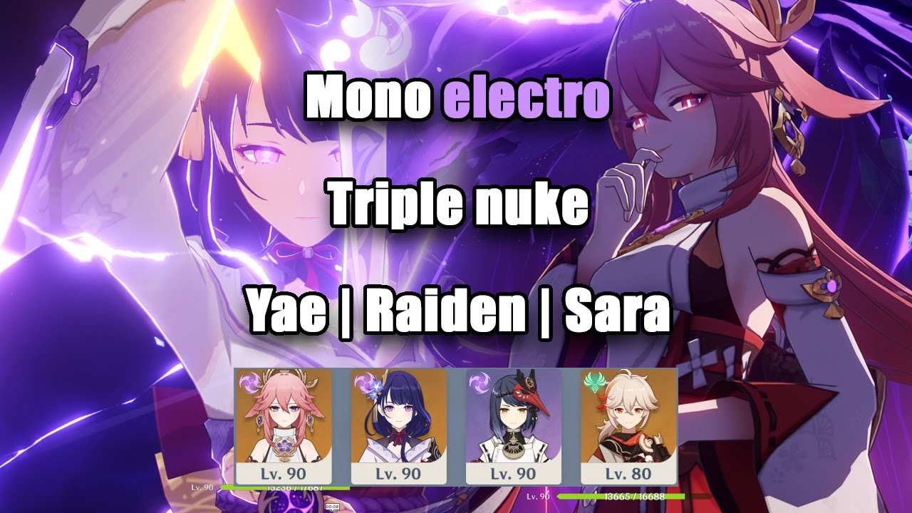 Mono Electro Triple Nuke VS Raiden Shogun 【Genshin Impact】