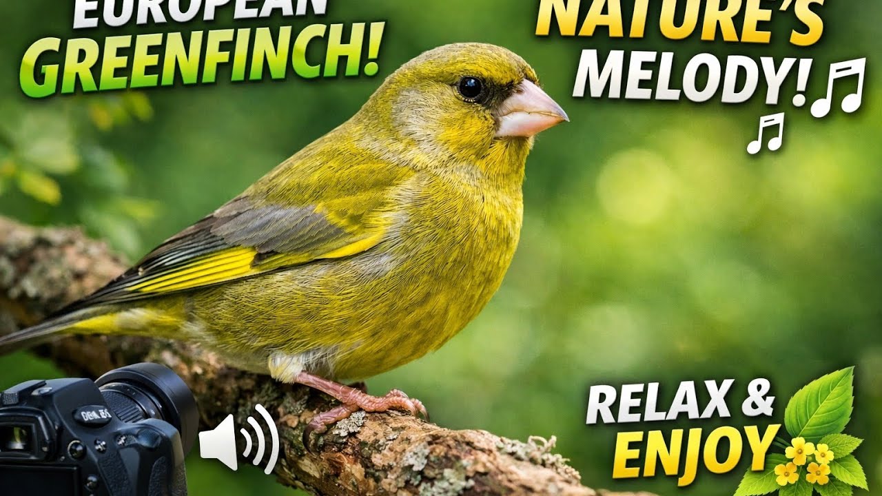 🐦✨ European Greenfinch – A Flash of Green & a Song of Calm 🌿