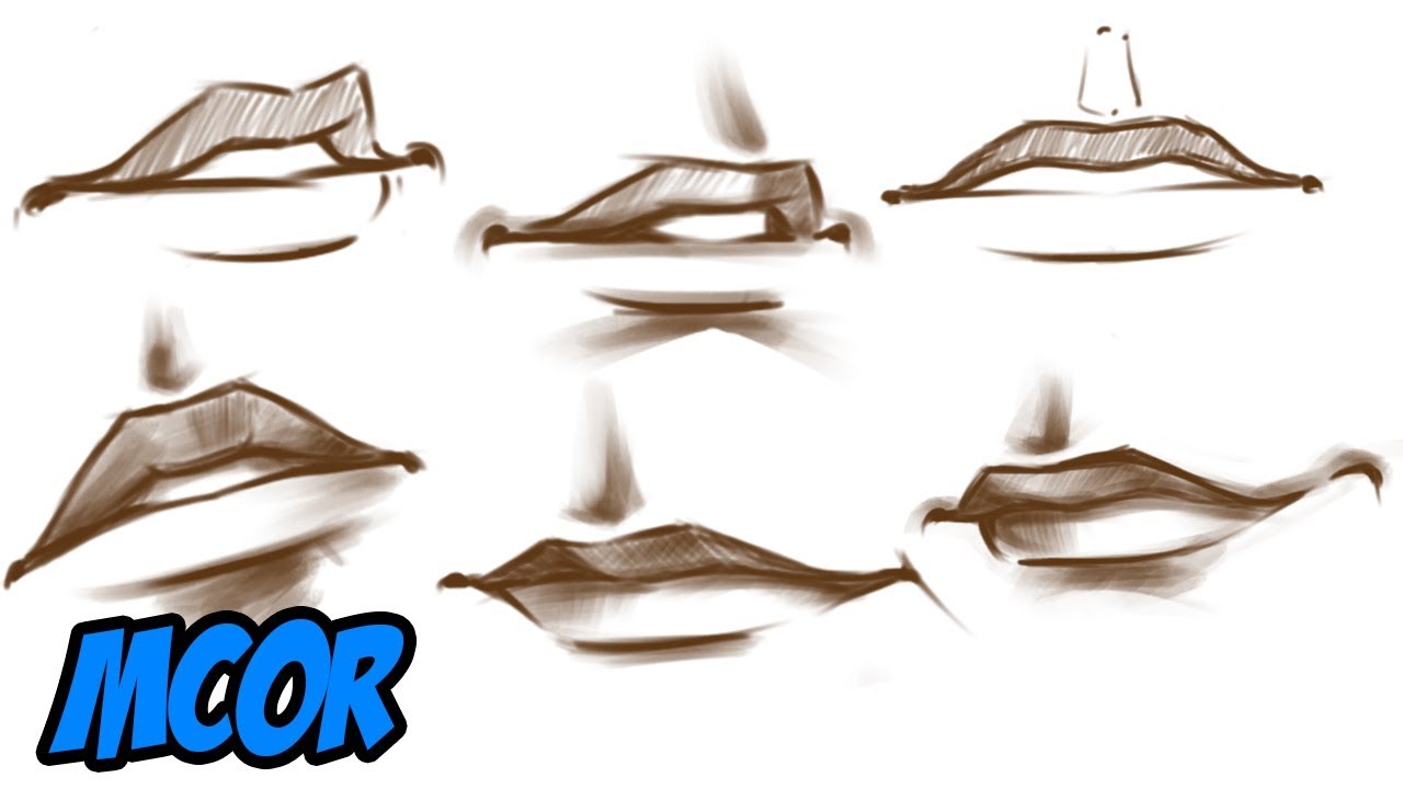 Practica / Tutorial - Como dibujar labios - Labio superior