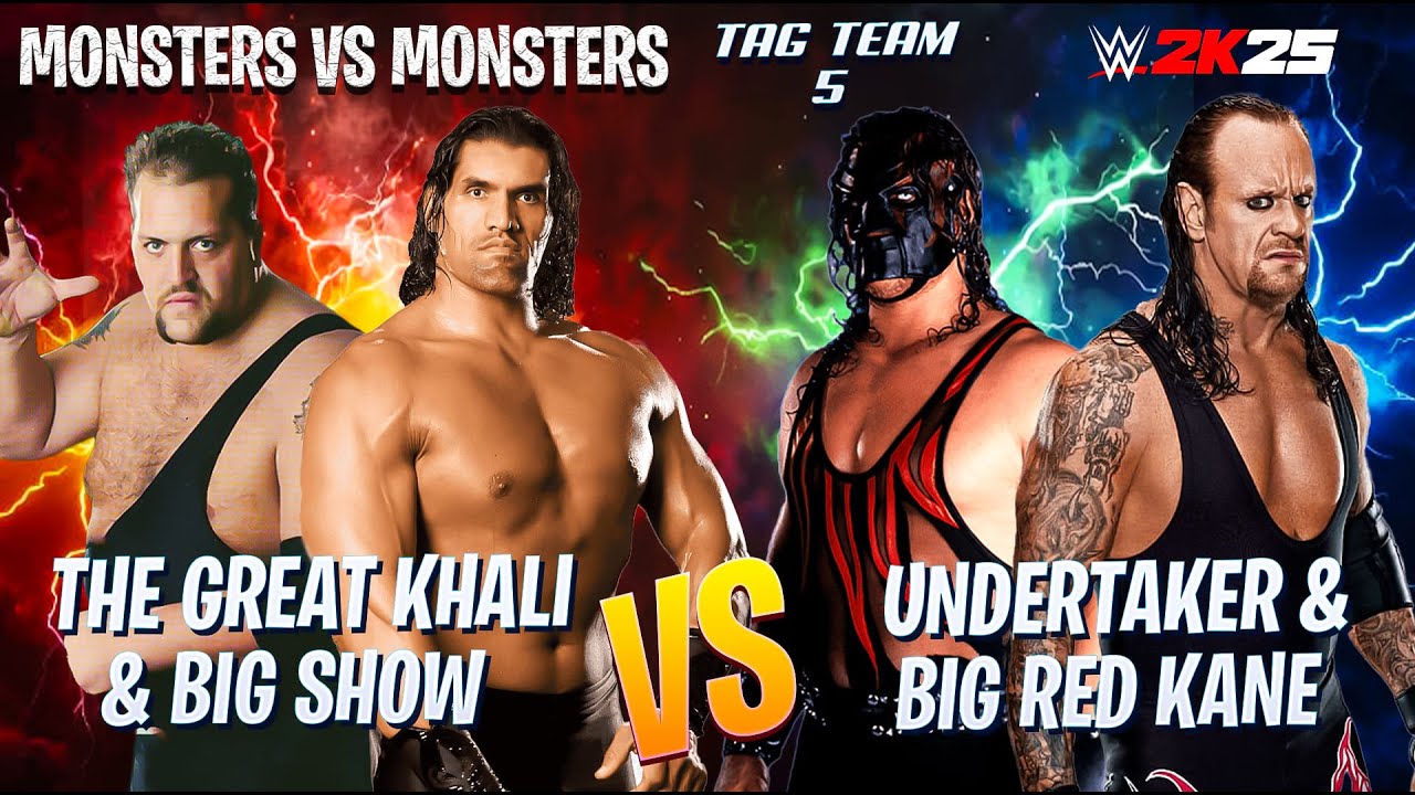 Undertaker & Kane vs Big Show & The Great Khali | Epic Giant Dream Match -  WWE 2k25