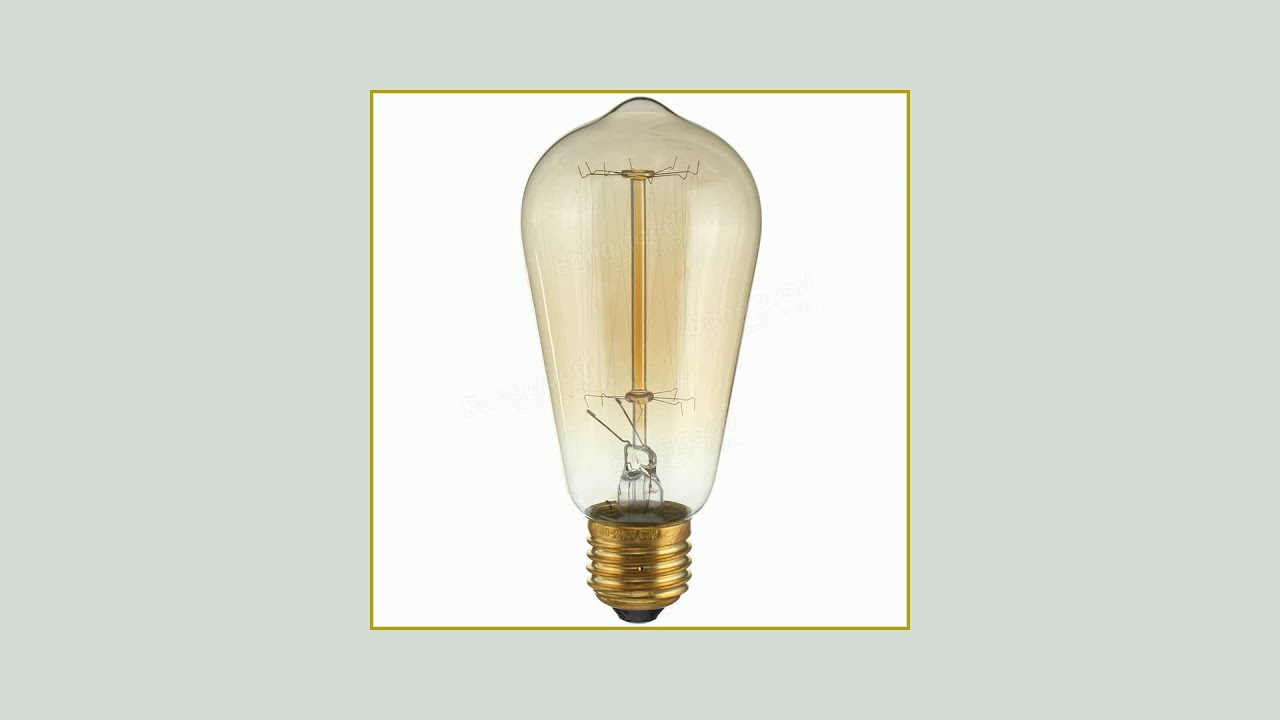E27 60W ST58 Edison Bulb Antique Filament Lamp Retro Vintage Light 220V/110V