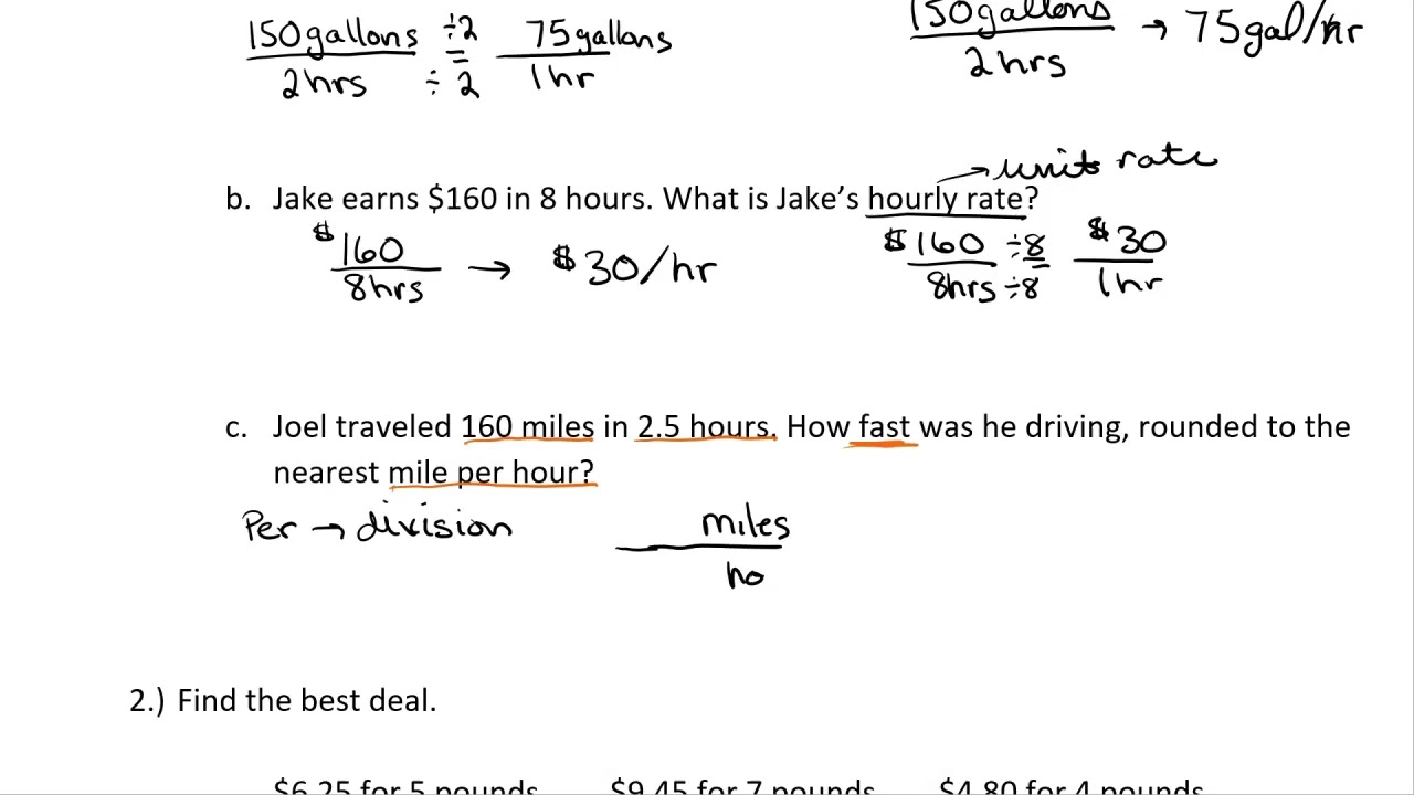 Section 6.2 - Understanding Unit Rates & Ratios | Math Made Simple with Professor Mandie