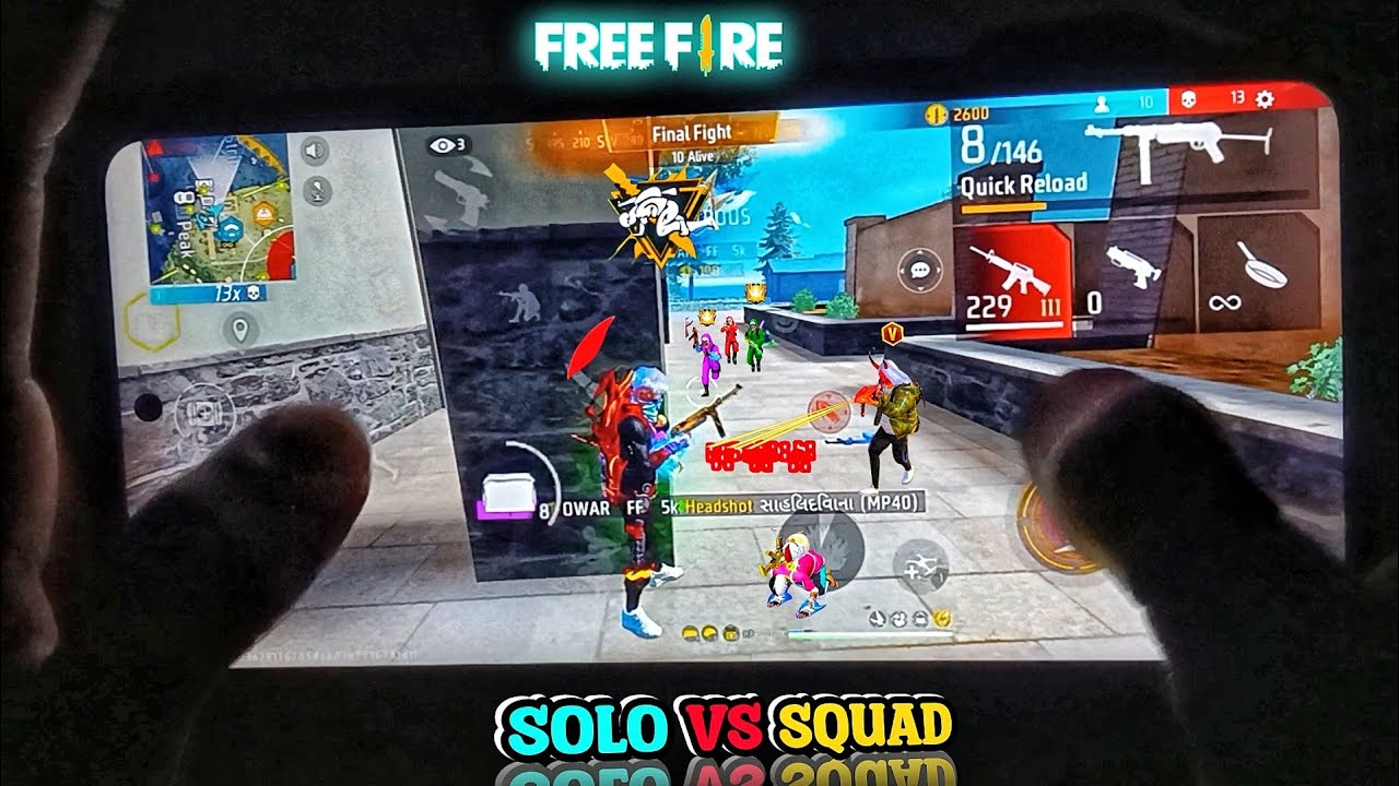 POCO X3 PRO - SOLO VS SQUAD FREE FIRE (HANDCAM) 🎮 GAMEPLAY