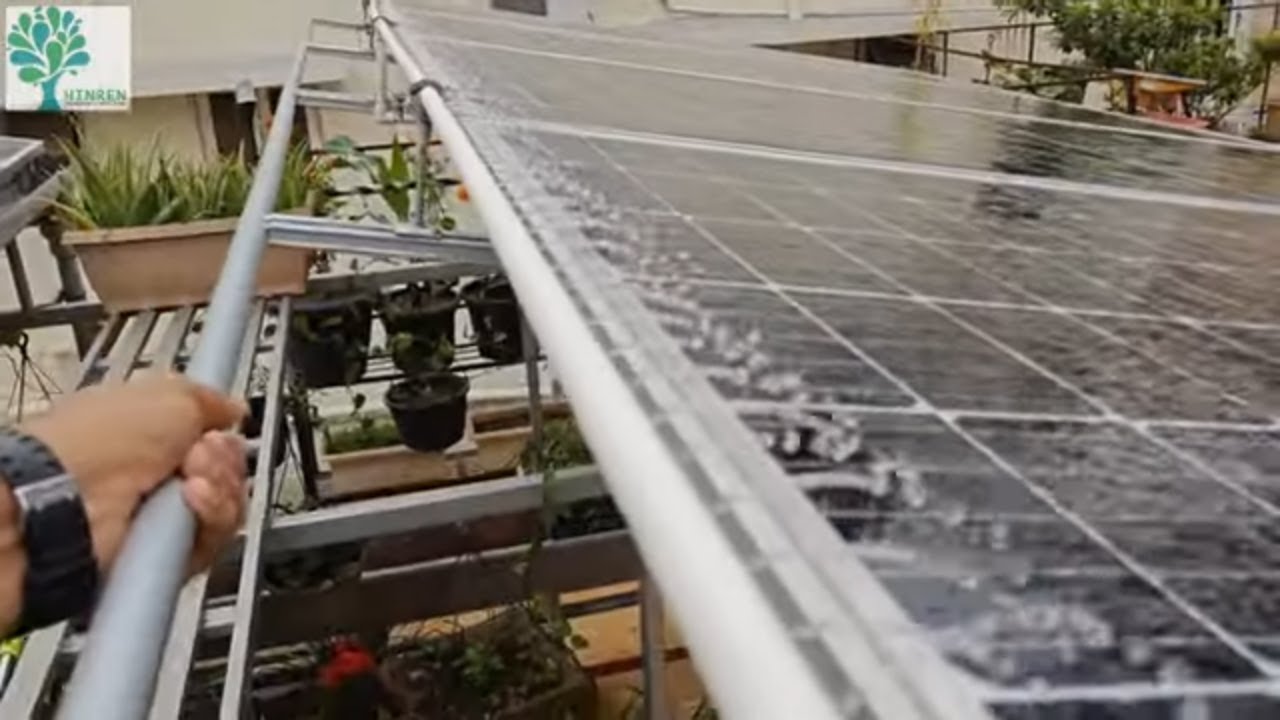Solar Panel Cleaning With Water Re-circulation and Rain-water Harvesting