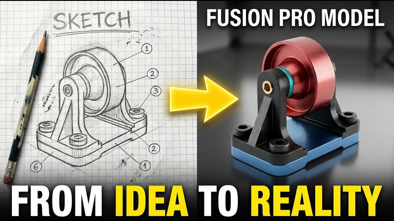 Проектирование комплексной опоры для роликов ленточного конвейера в Autodesk Fusion