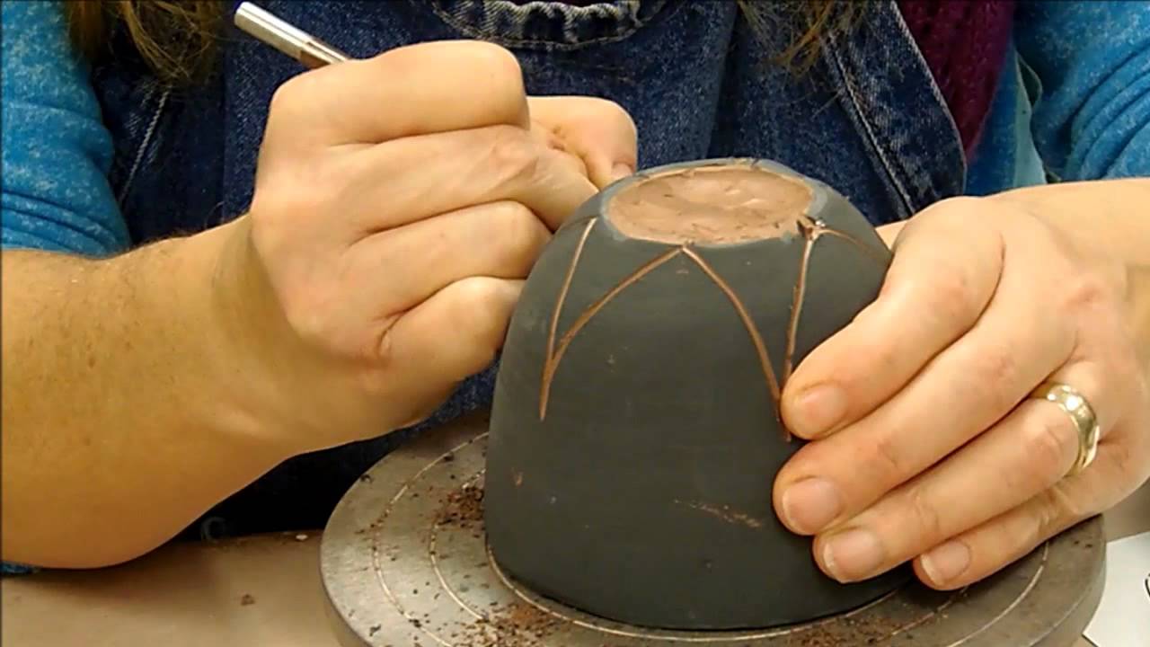Ceramics I  Sgraffito Carving the Pinch Cups