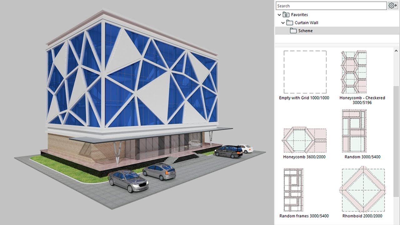 Custom Curtain Wall Art of Geomatric façade