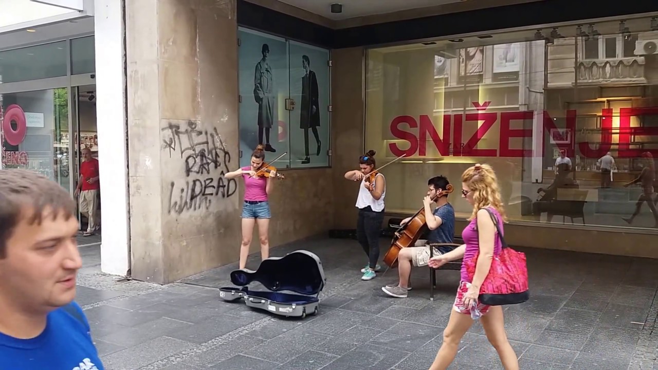 Amazing street performance by (obviously) classically trained musicians in Belgrade, Serbia