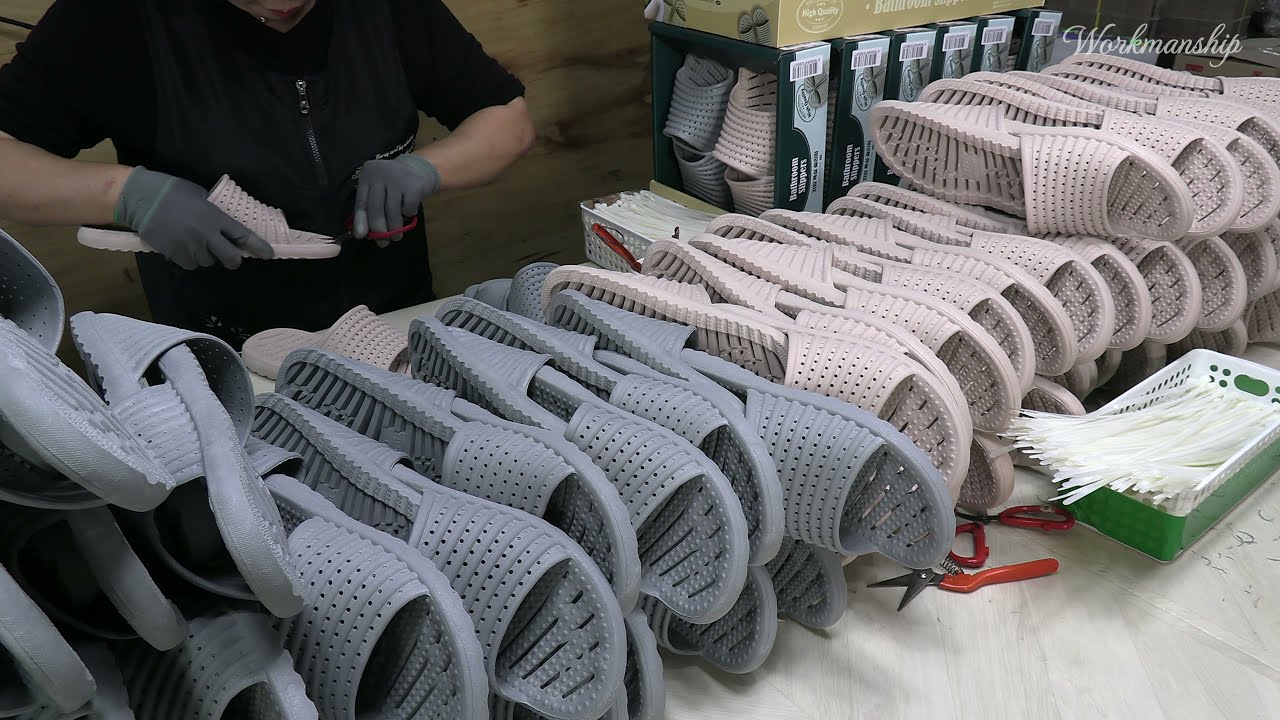 Process of Making Plastic Slippers (PVC & EVA) in Korean Factory