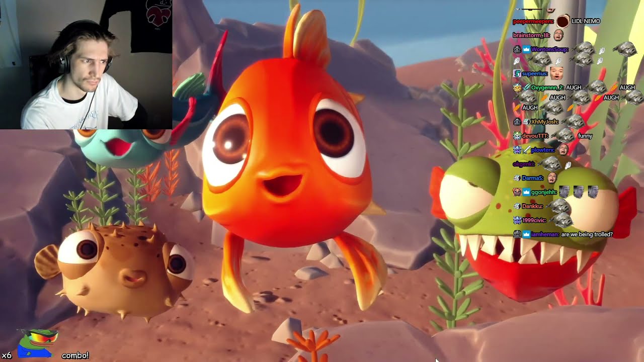 xQc Plays I Am Fish Game With Chat