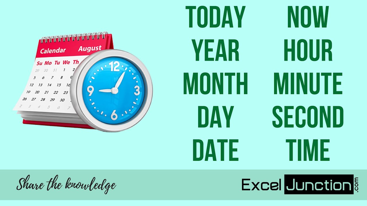 10 ФУНКЦИЙ Excel для работы с ДАТОЙ и ВРЕМЕНЕМ | ExcelJunction.com