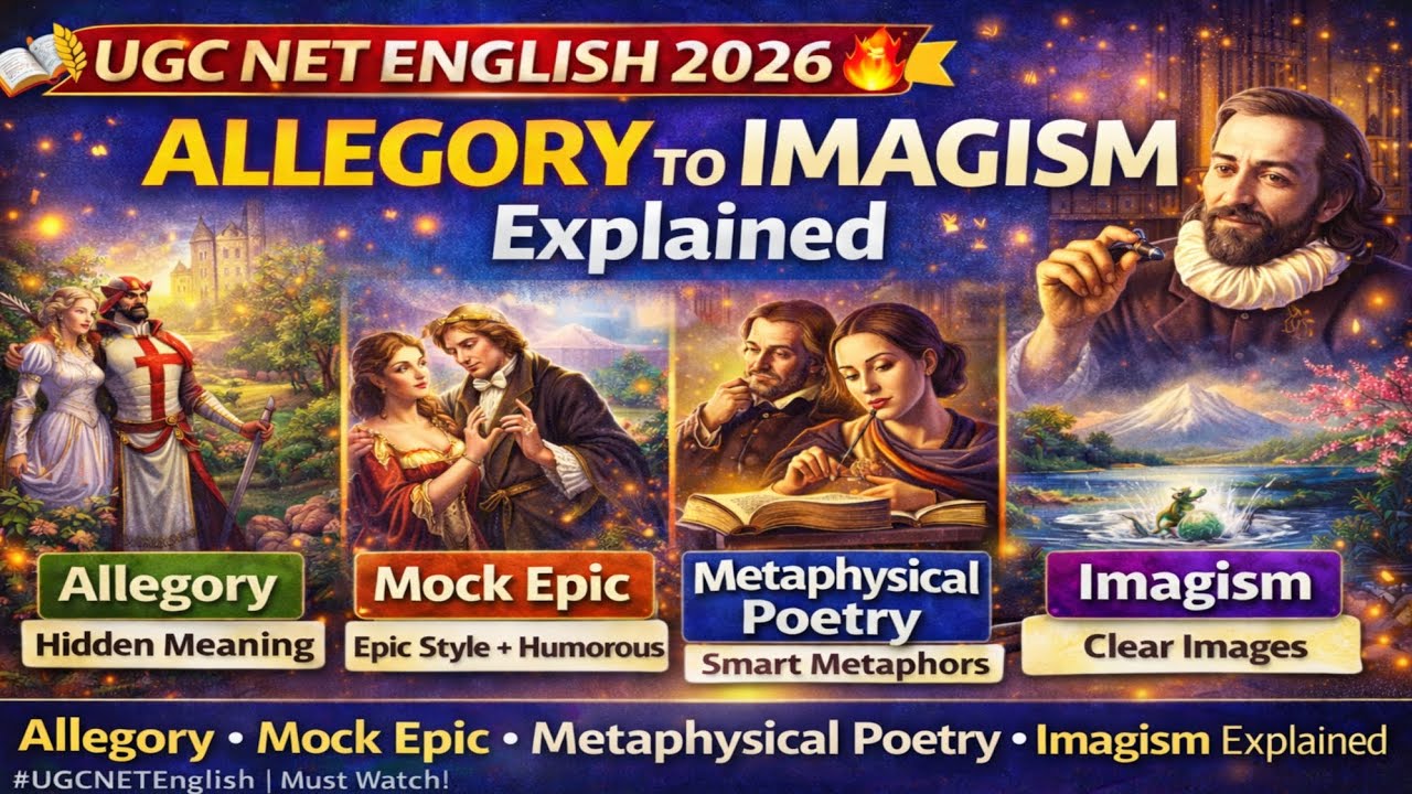 Allegory to Imagism Explained | Mock Epic, Metaphysical Poetry | UGC NET English MA BA 2026