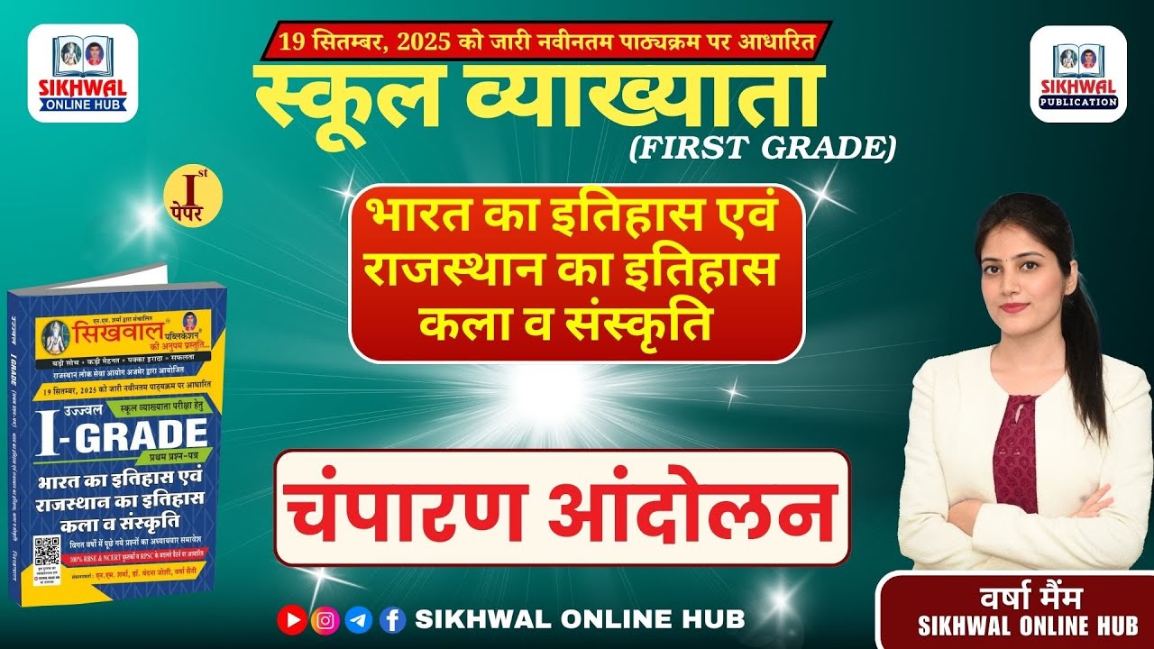 चंपारण आंदोलन  | First Grade INDIAN HISTORY Paper-1 Classes BY Varsha Maim