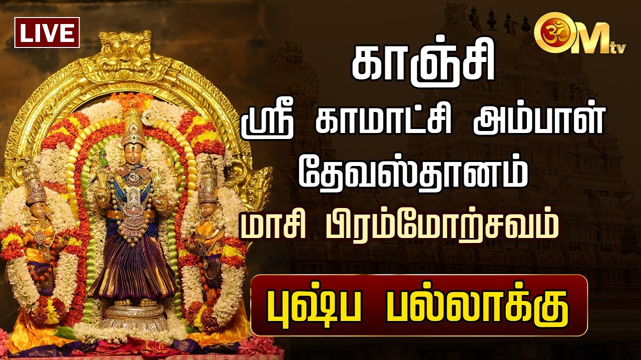 🔴LIVE:காஞ்சி ஸ்ரீகாமாட்சி அம்பாள் தேவஸ்தானம் - பிரம்மோற்சவம் - புஷ்ப பல்லாக்கு | Kanchi | OMTV