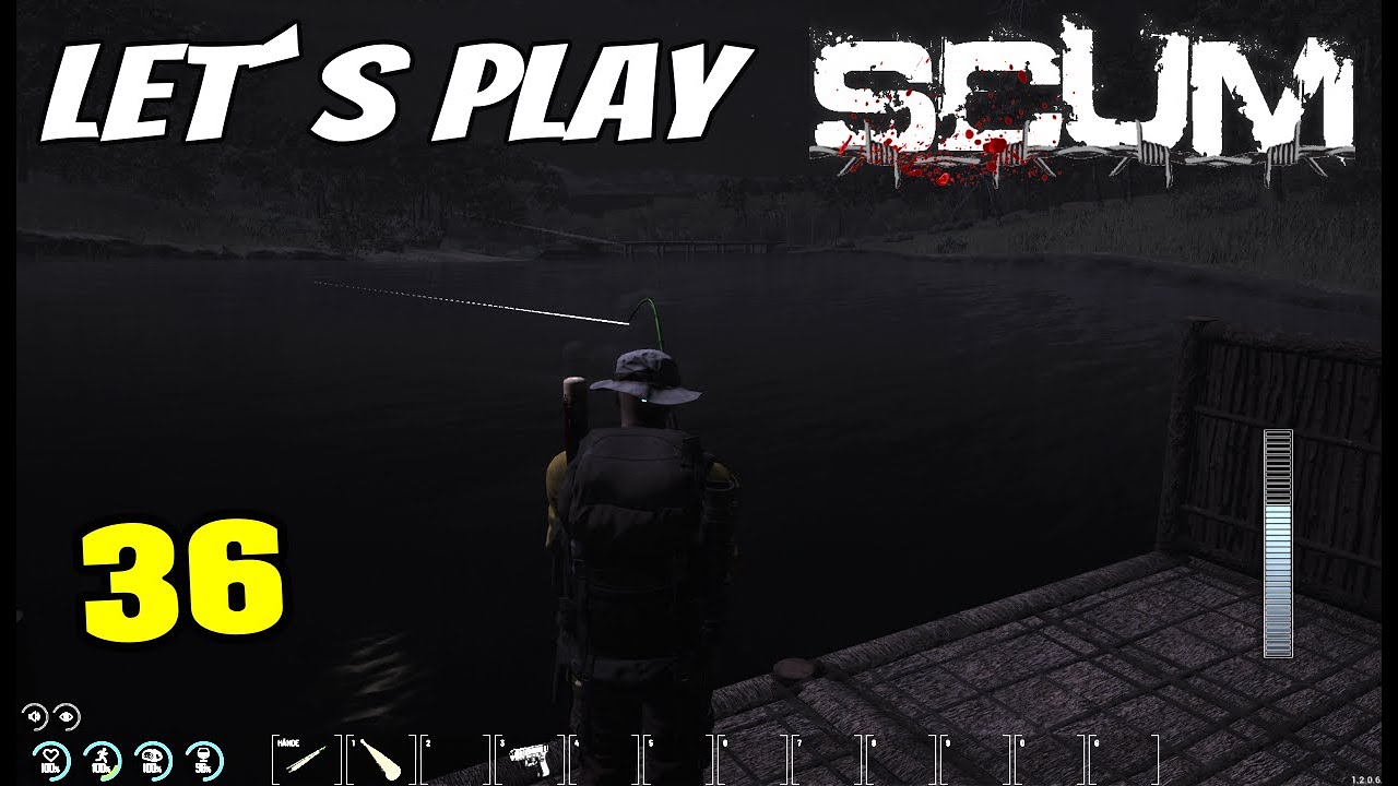 SCUM - 2025 V1.2 - Nächtliche Toure, um eine Improvisierte Angelrolle zubauen..