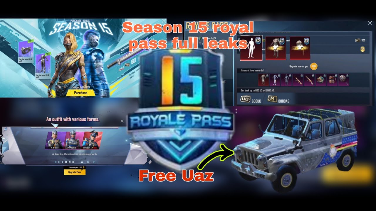 PUBG MOBILE ROYALPASS | SEASON 15 ROYALPASS 1 TO 100RP REWARDS | UAZ SKIN | SAMURAI OPS OUTFIT