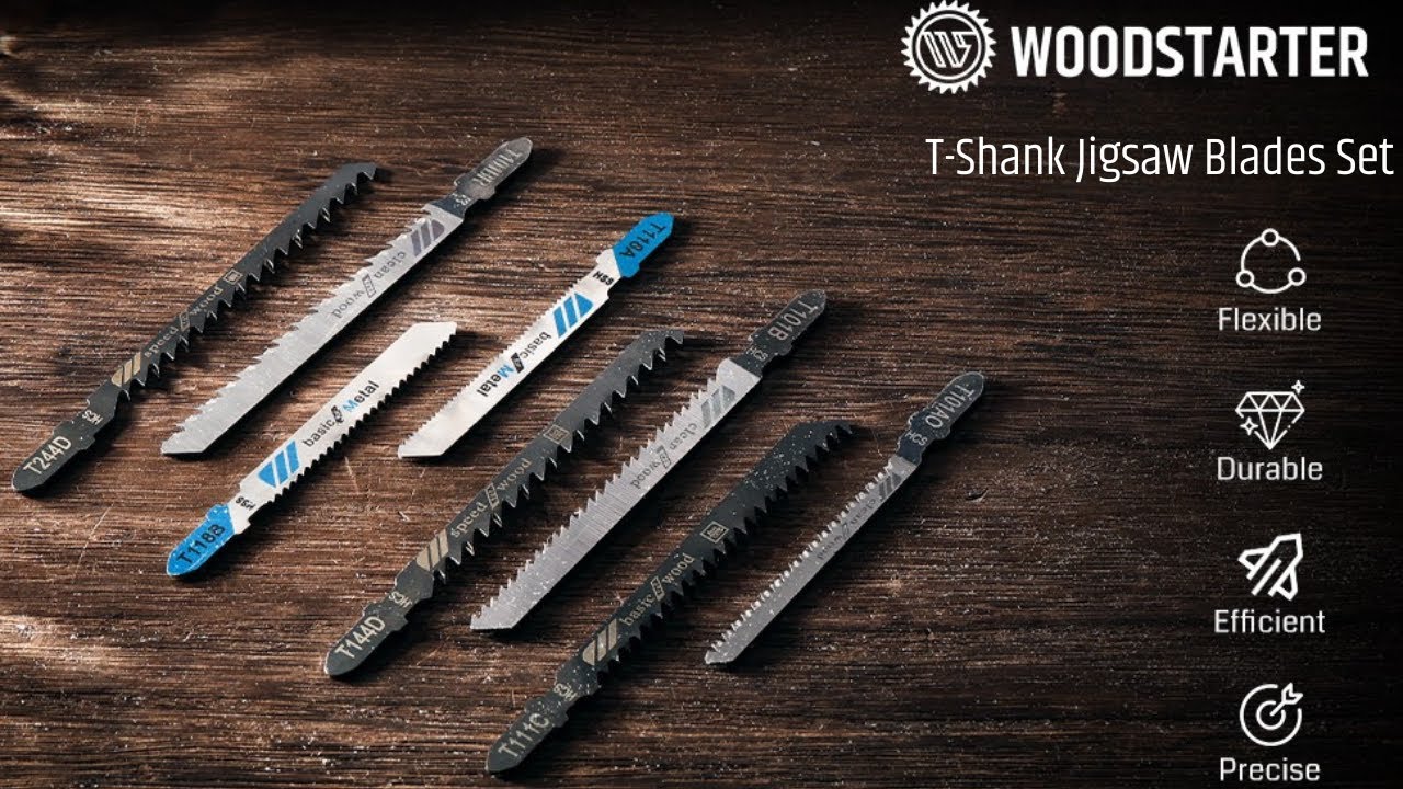 WOODSTARTER T-Shank Jigsaw Blades Set #jigsaw #blade #woodworking #diy #craft