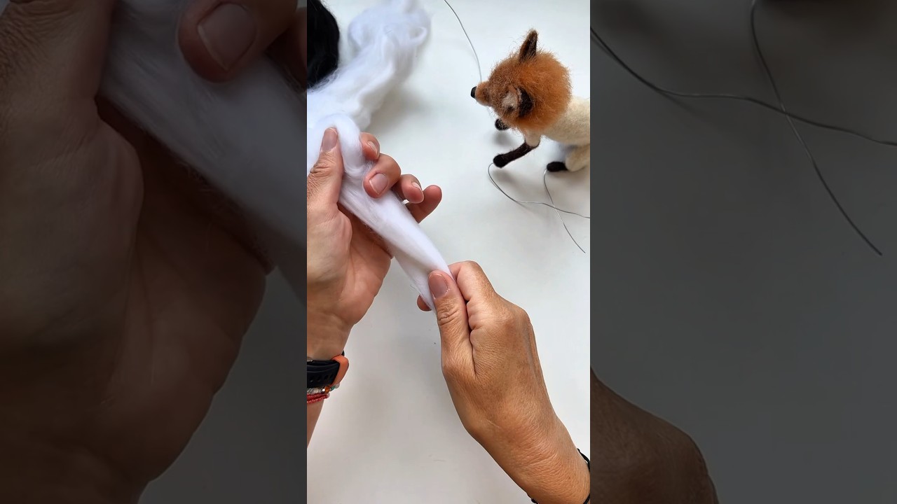 Needle felted fox sculpture. Work in progress #animalsculpture #needlefelting #foxsculpture #fox